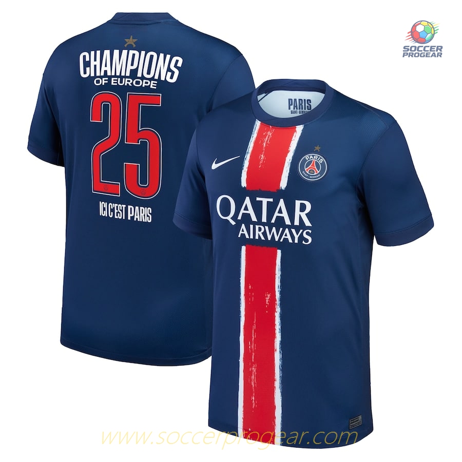 PSG Match Quality 2025 European Champions 1 Star Match Soccer Team Shirt