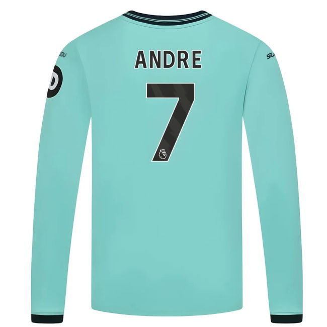 2025-2026 Wolves Long Sleeve Away Jersey (Kids) (Andre 7)