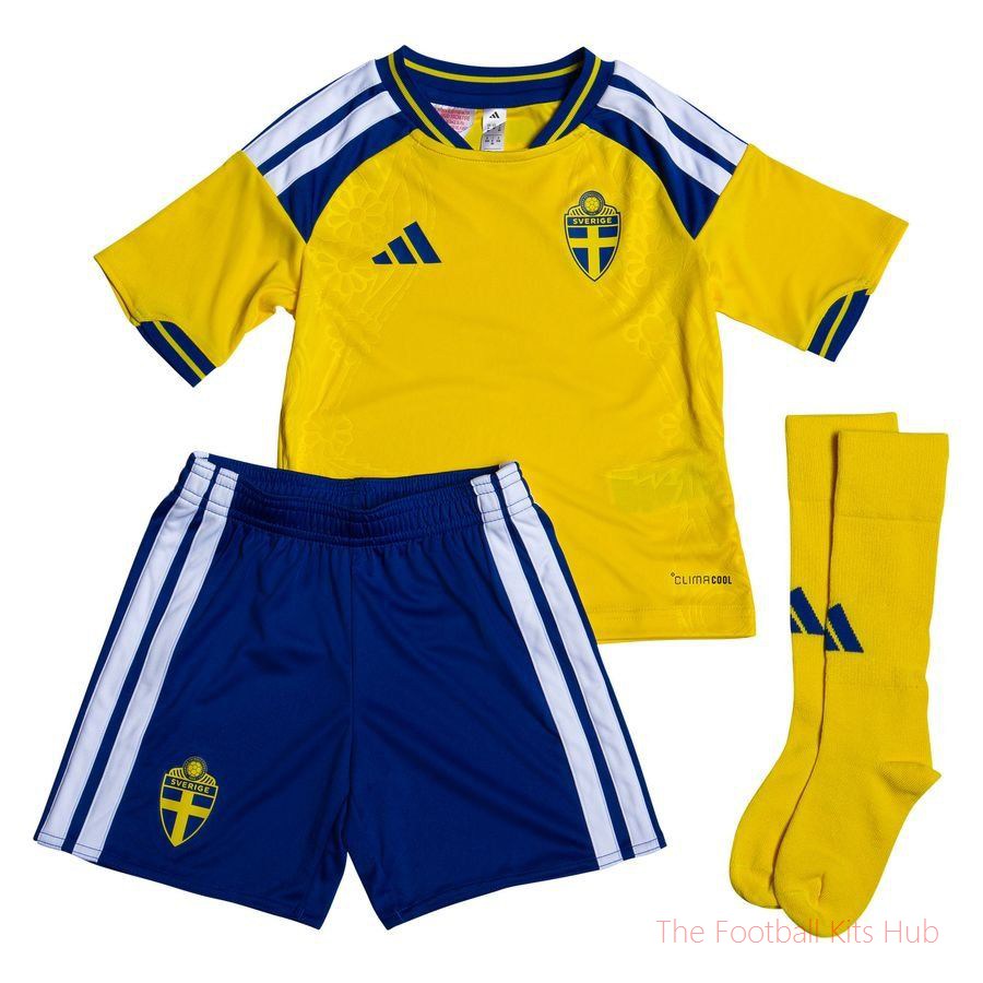 [JED] Sweden Home Shirt World Cup 2026 Mini-Kit Kids