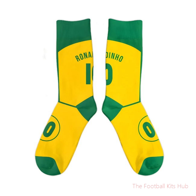 Brazil 2004 Ronaldinho Retro Football Socks