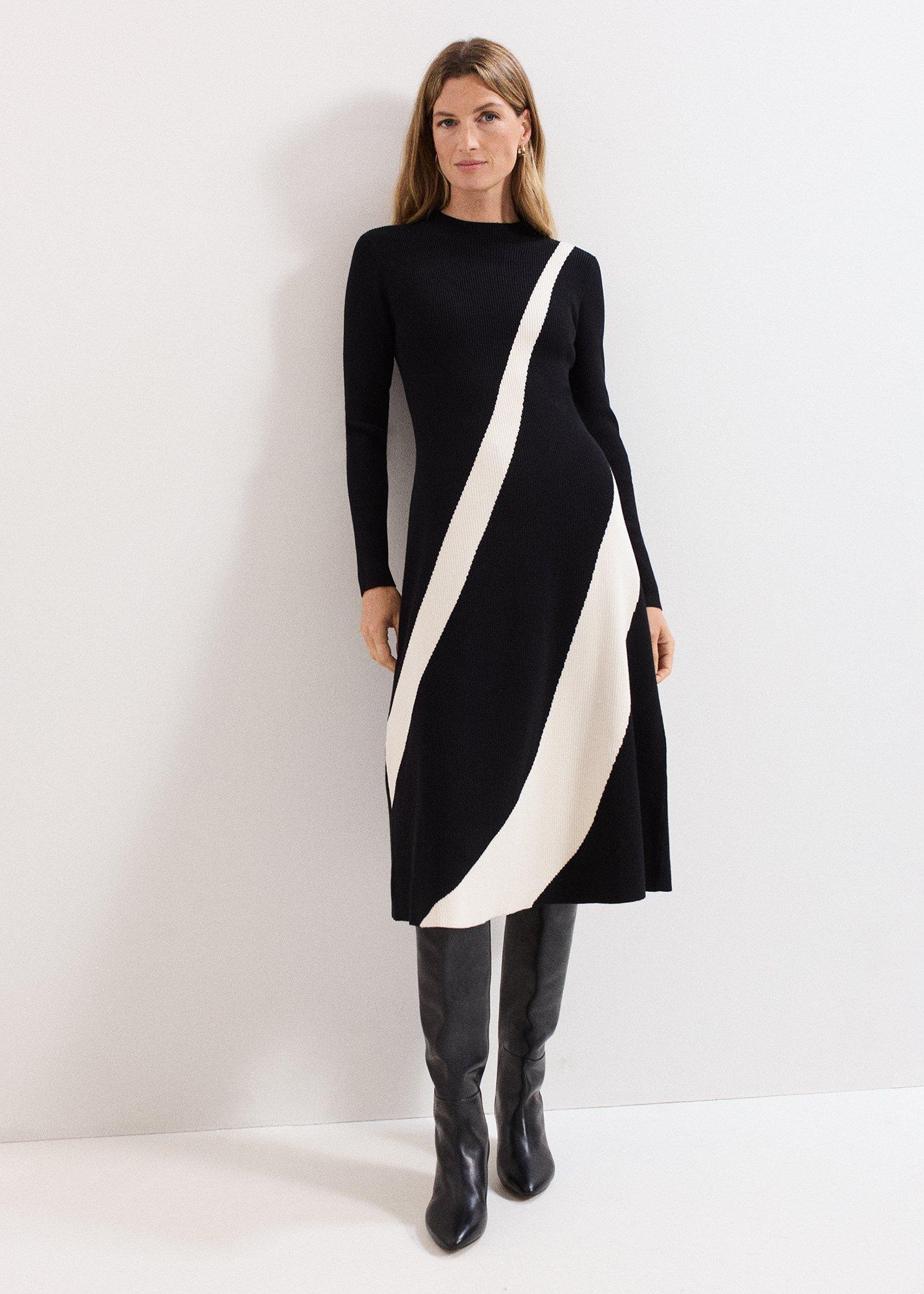 Petite Julie Fit And Flare ColourBlock Knit Dress