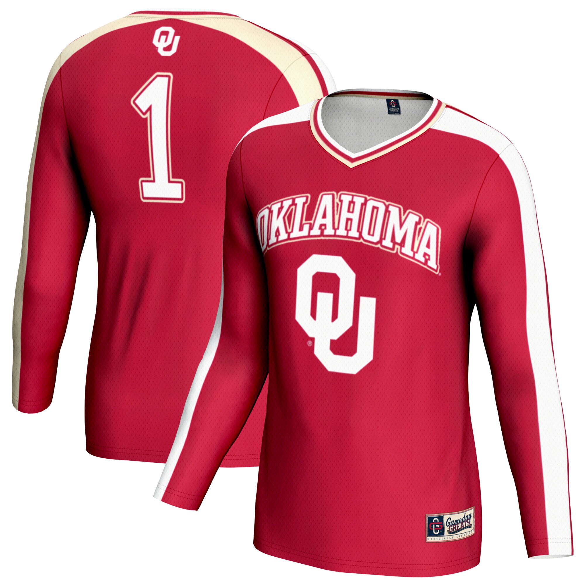 [DDG] Oklahoma Sooners GameDay Greats Youth #1 Lightweight Volleyball Fashion Jersey - Crimson
