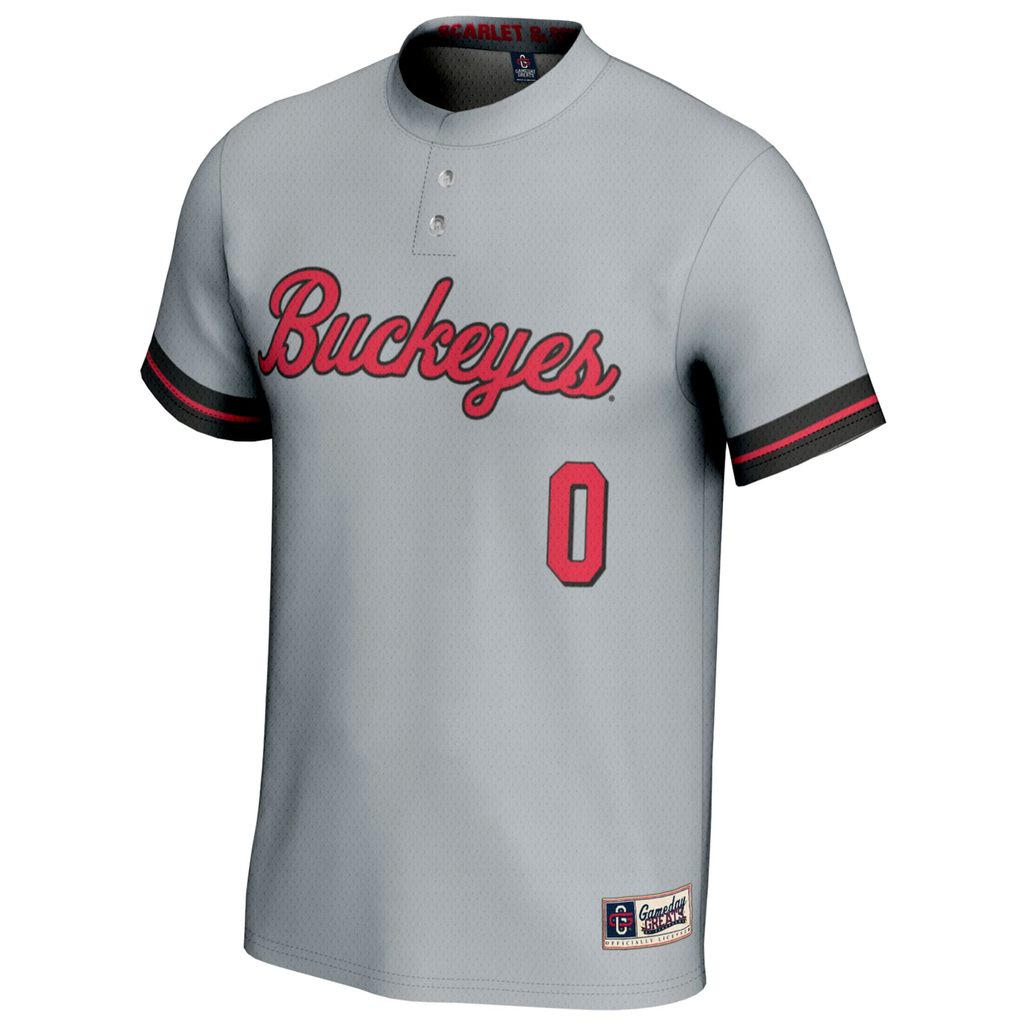 [DDG] Ohio State Buckeyes GameDay Greats Unisex Softball Lightweight Fashion Jersey - Gray
