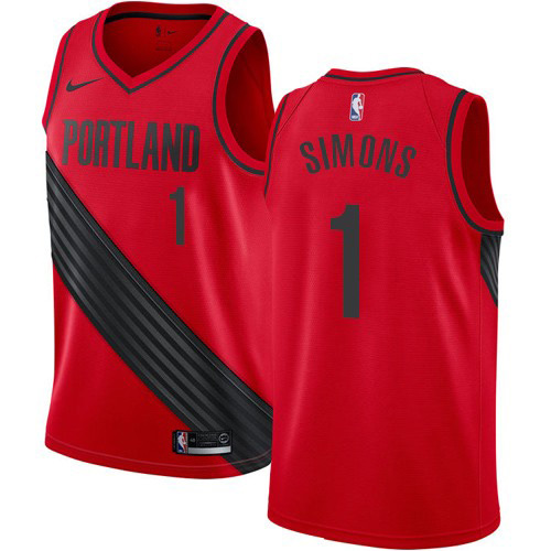 POR Red Nike T. Blazers #1 NBA Jersey Basketball Jersey Basketball Jersey