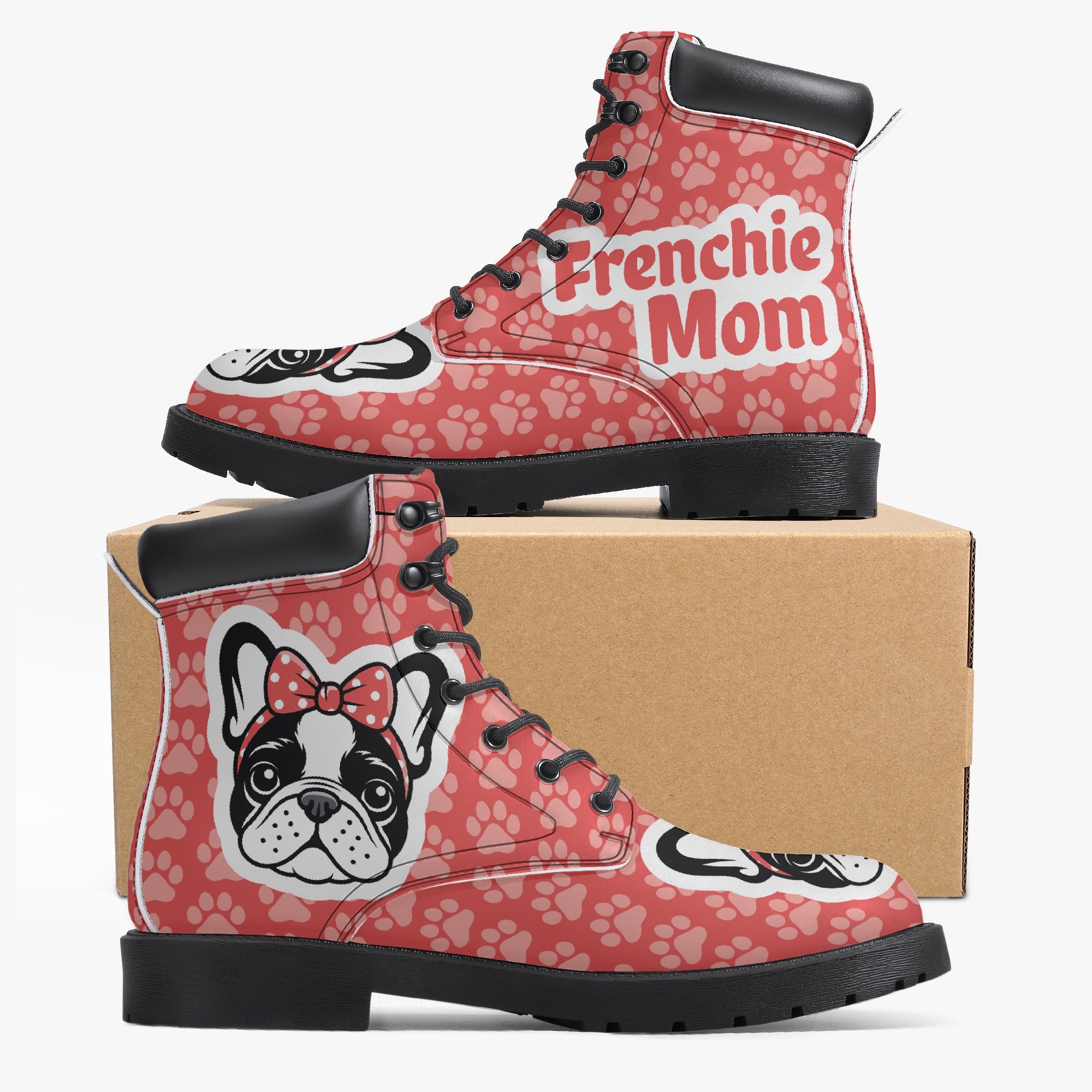 French Bulldog Themed Marcel - Durable Casual Leather Boot Casual Wear