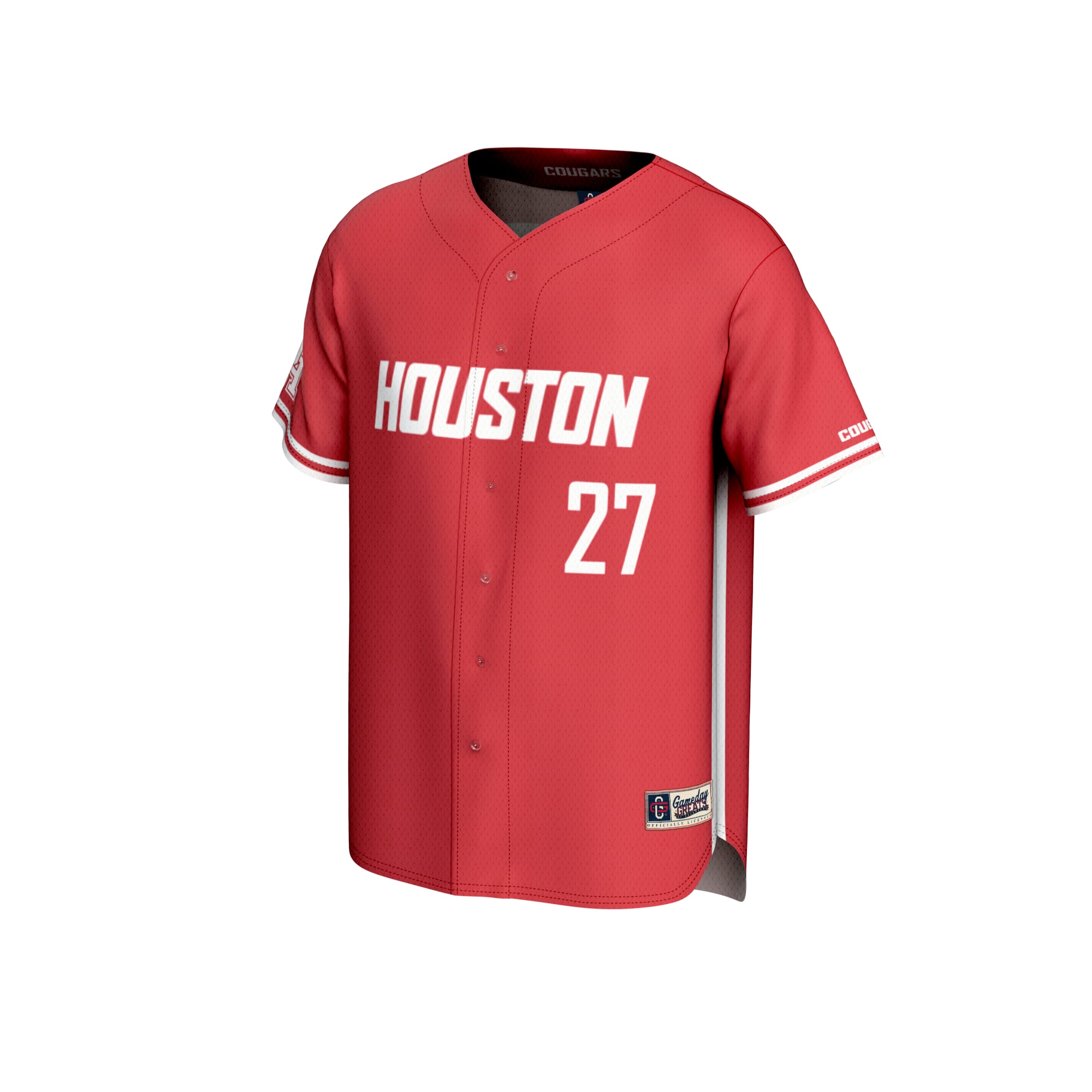#27 Houston Cougars GameDay Greats Adult Lightweight Collegiate Baseball Fashion Jersey - Red
