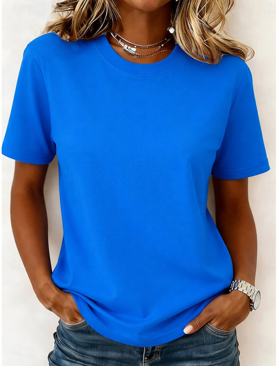 Women's 100% Cotton T-Shirts - Quality Basic Short Sleeve V Neck Tee