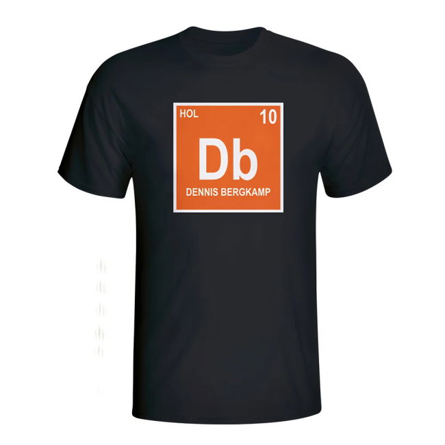 Dennis Bergkamp Holland Periodic Table T-Shirt (Black) Holland