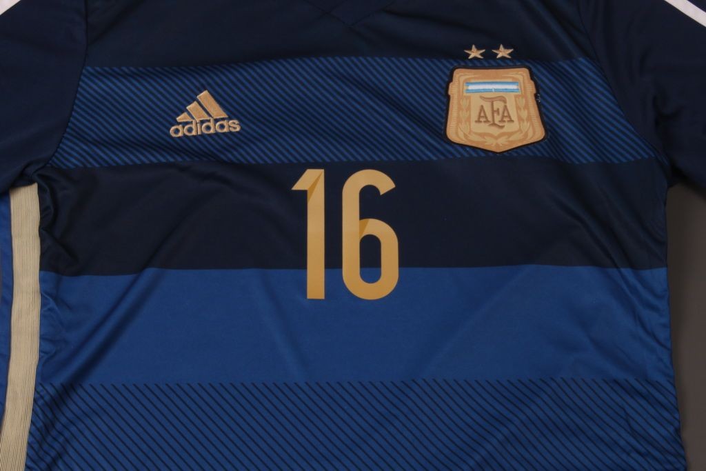 Moisture Wicking Argentina 1415 Away Soccer Shirt 16 KUN AGUERO