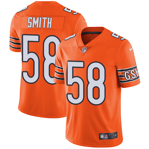 Authentic NFL CHI Bears #58 Roquan Smith Orange Limited Jersey