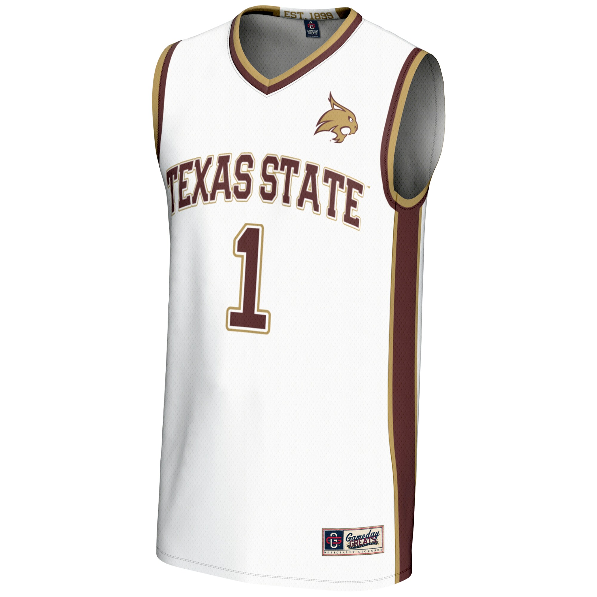 [DDG] Texas State Bobcats GameDay Greats Youth Lightweight Basketball Jersey - White