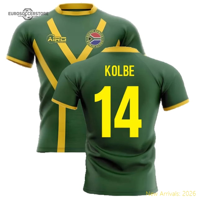 2025-2026 South Africa Springboks Flag Concept Rugby Shirt (Kolbe 14)