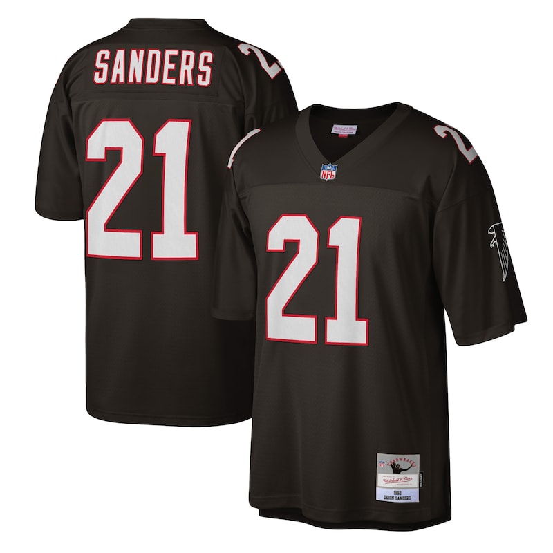 None Deion Sanders ATL Falcons Iconic Top-Grade Jersey Game Day Wear