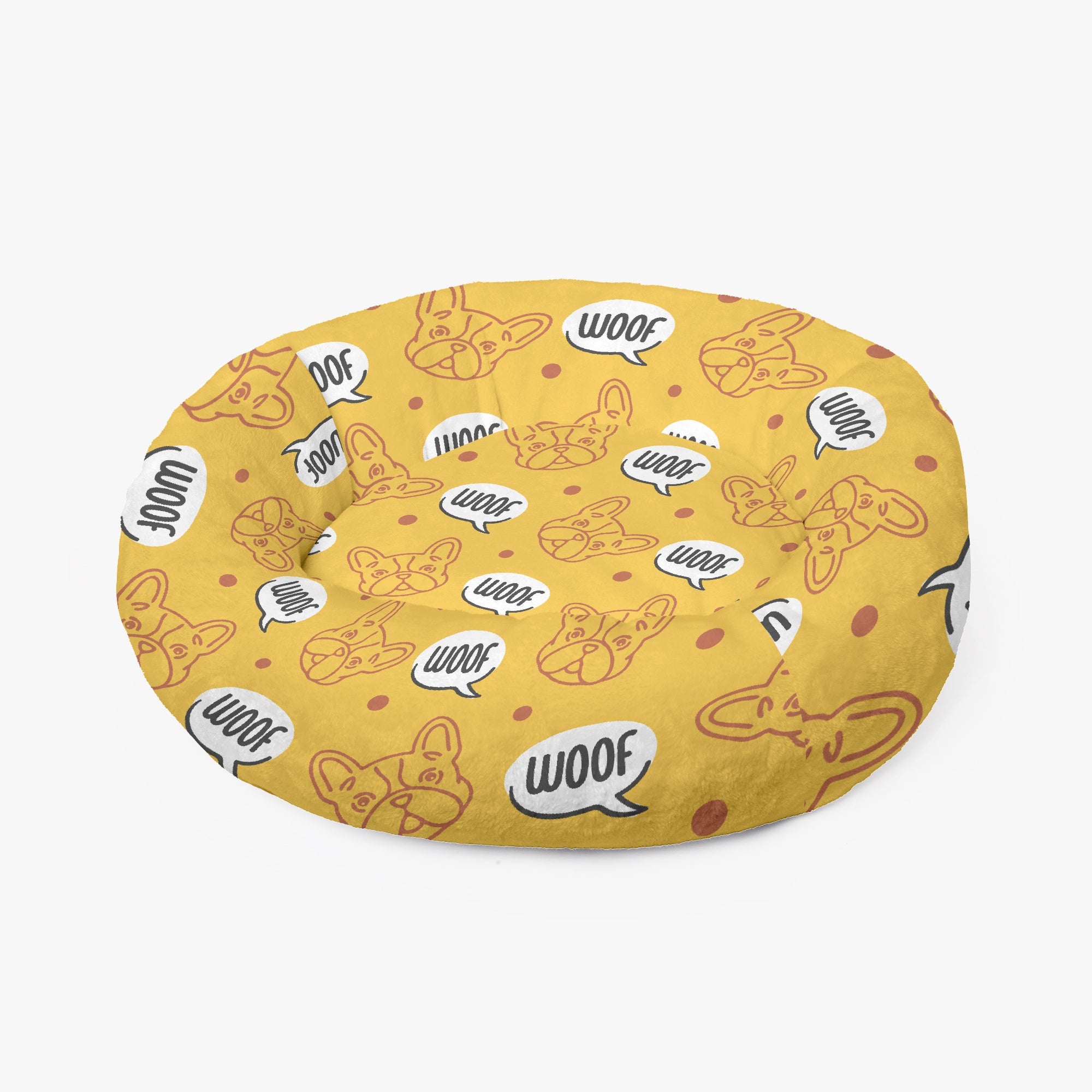 Woof Woof - Cloud-Comfort Frenchie Bed | Anti-Anxiety French Bulldog Donut Bed
