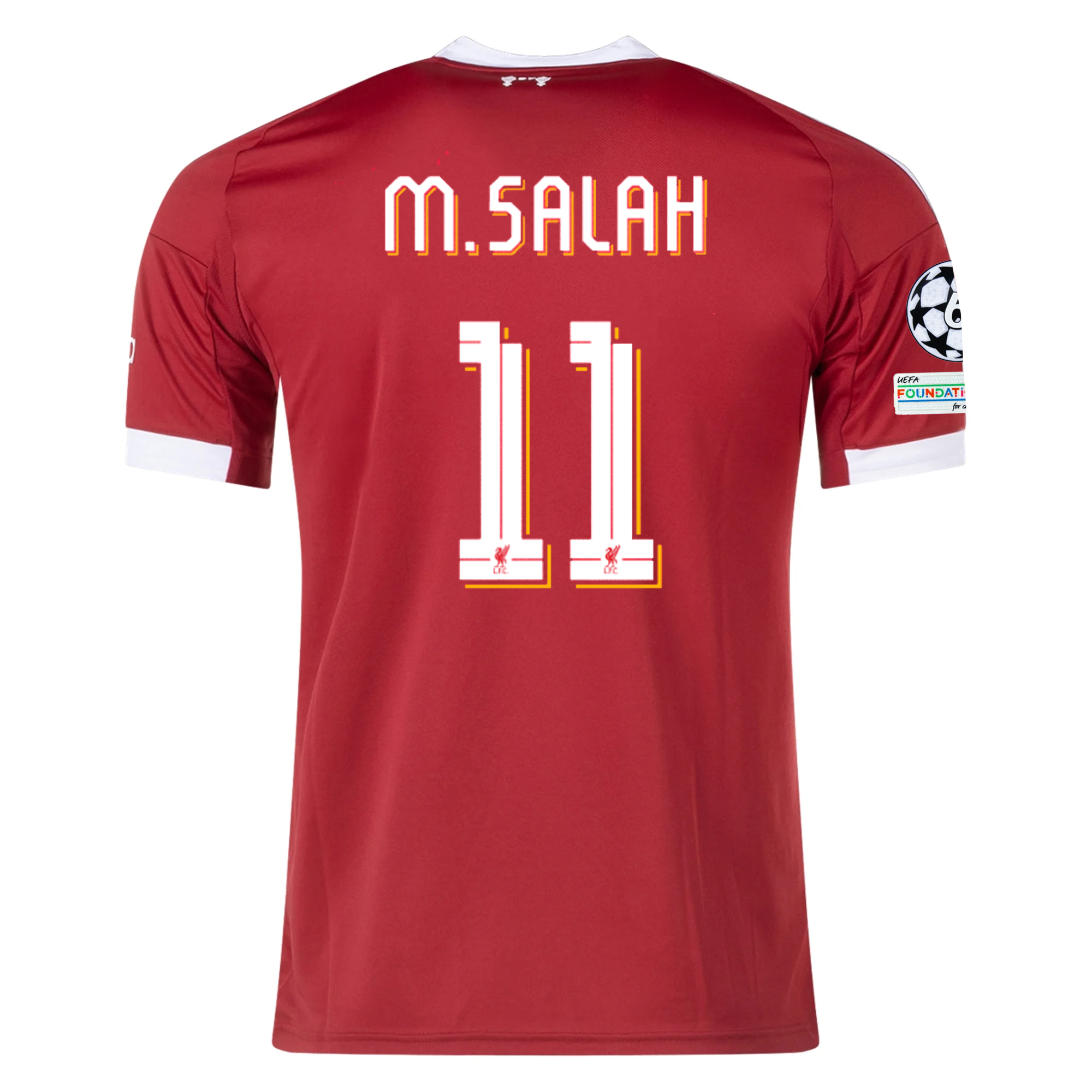 Mohamed Salah Liverpool Home Soccer Jersey 25/26 Champions League Strawberry Red