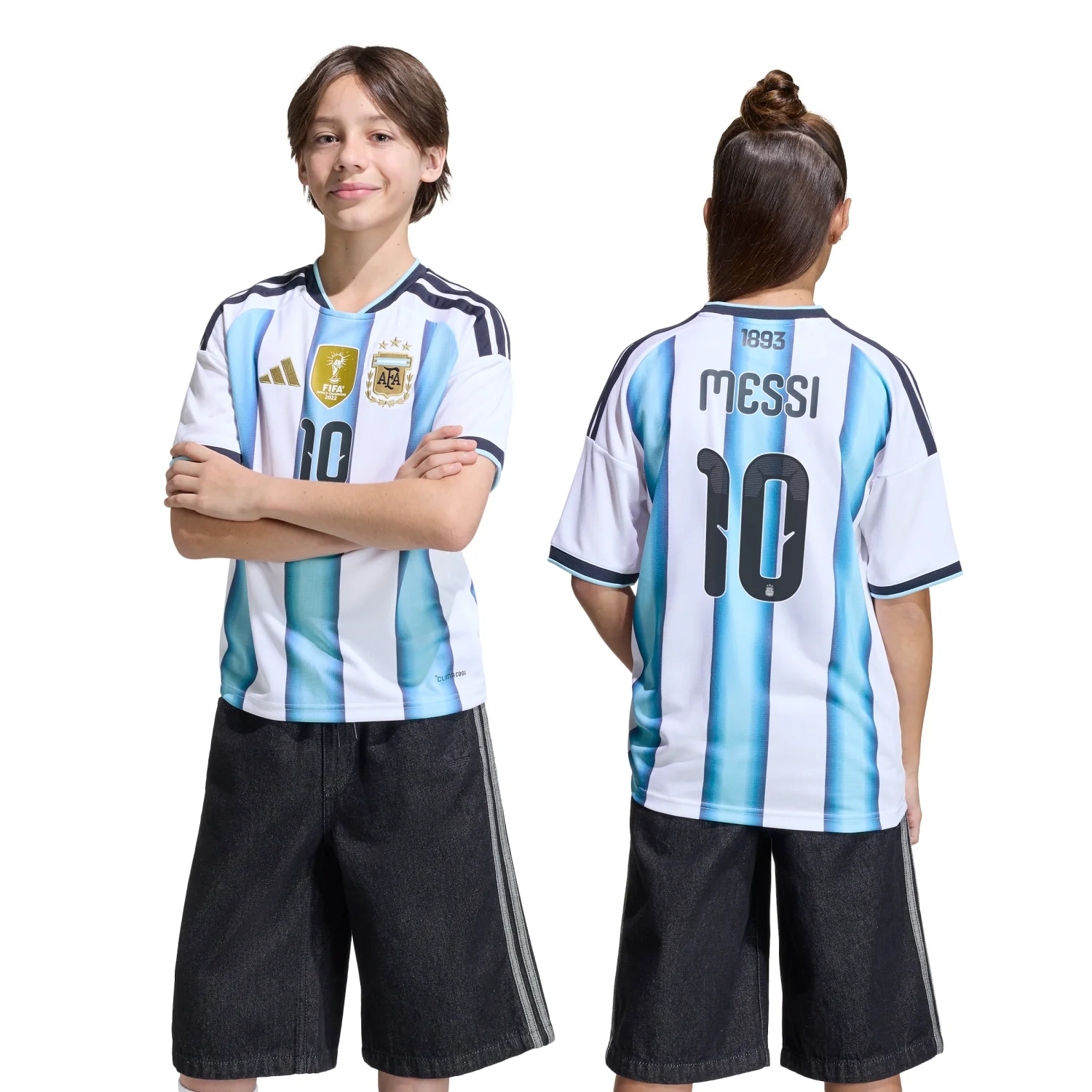 Argentina 2026 Messi Home Jersey - Youth | Climacool Football Shirt Kids World Champion Kit