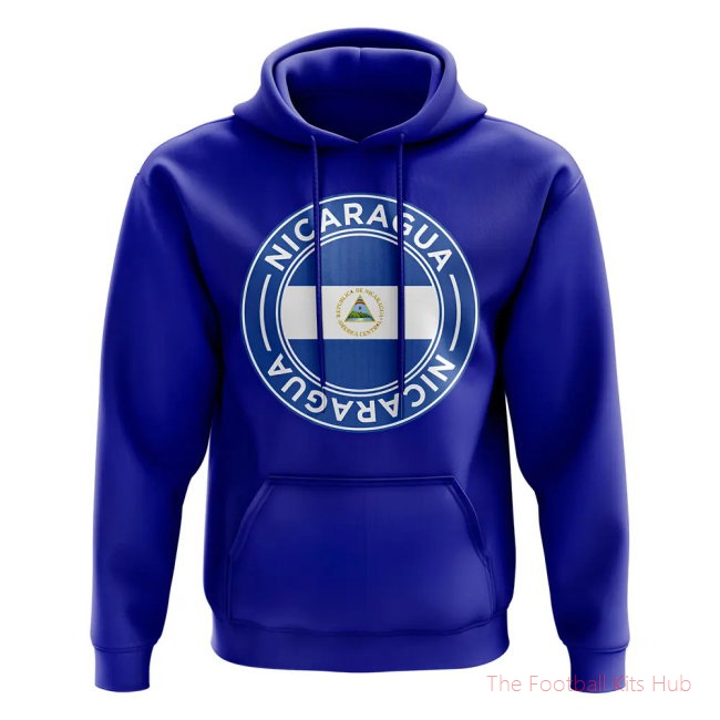 Men Nicaragua Football Badge Hoodie (Royal)