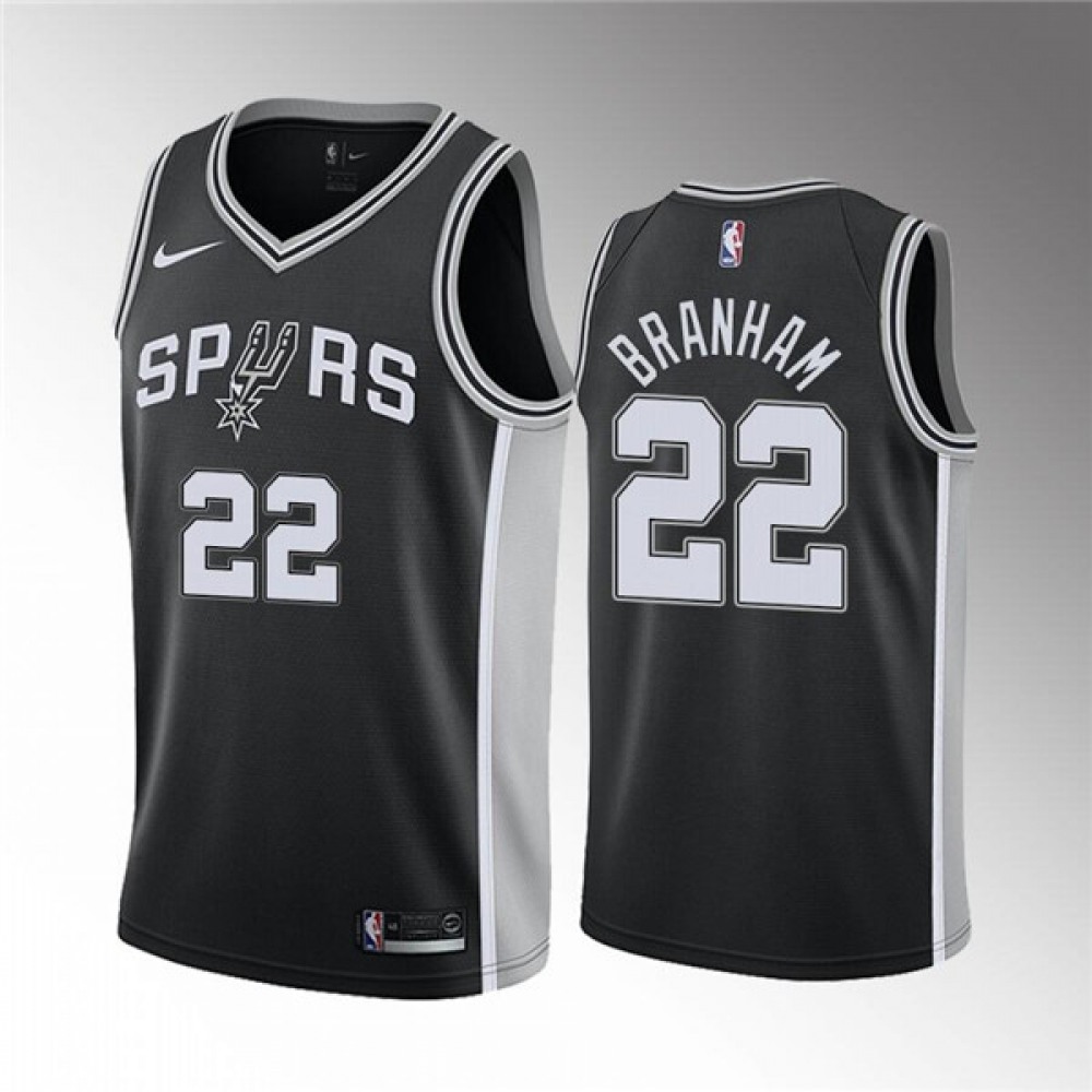 Performance Classic Men's Spurs #22 Malaki Black Basketball Jersey