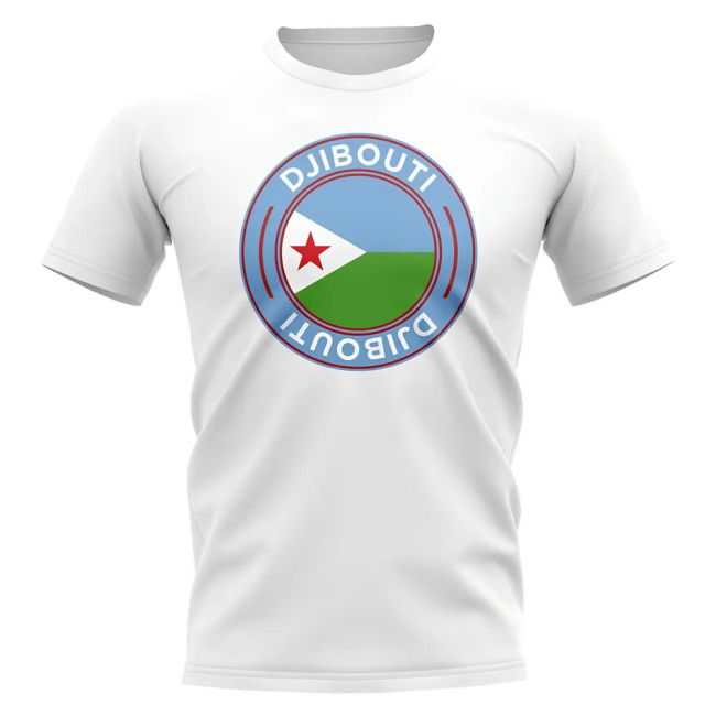 Tournament-Edition Djibouti Football Badge T-Shirt (White)