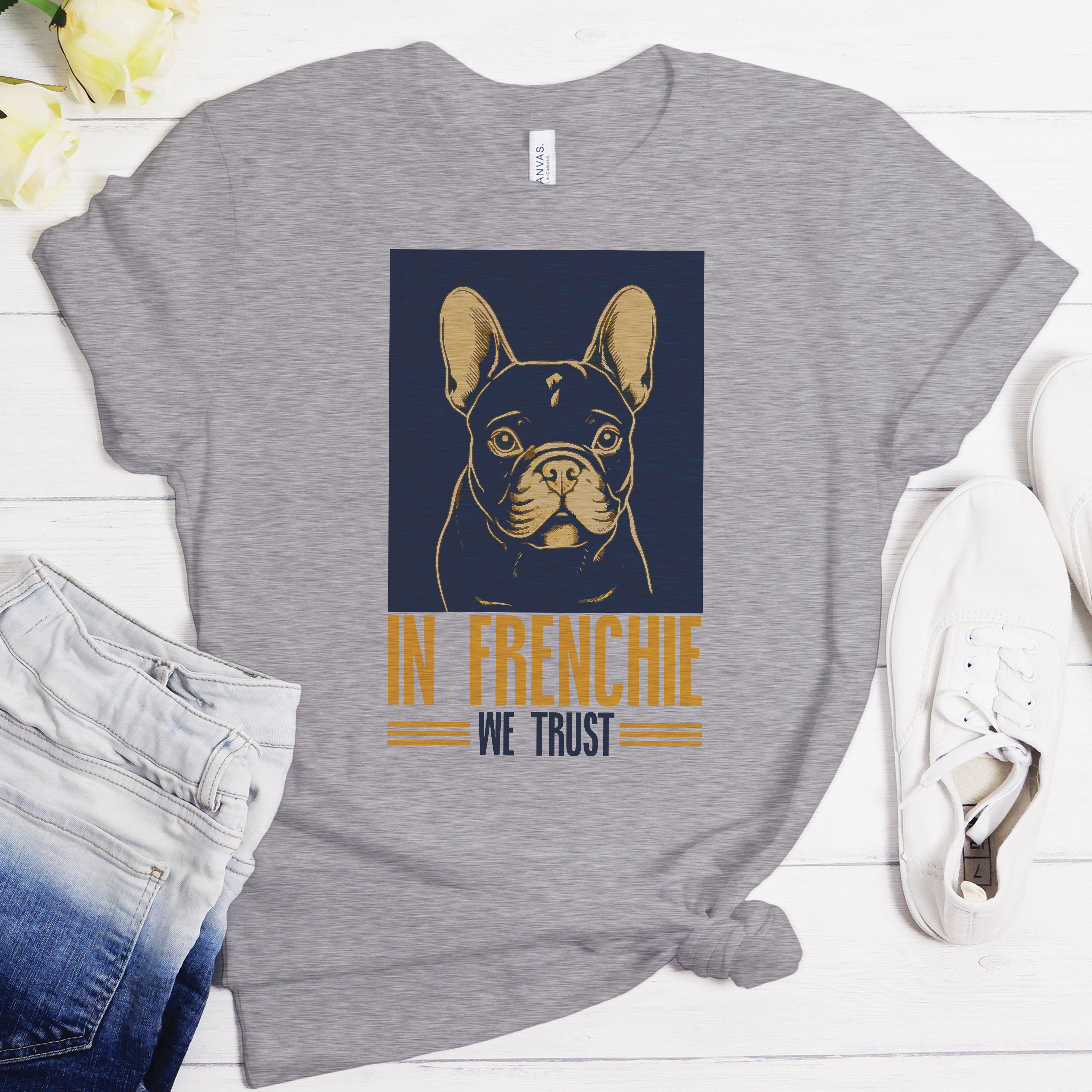 Pet-Lover French Bulldog Elegance - Unisex T-shirt for Home Use Premium