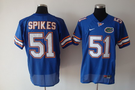 Men's None Blue 2024 authentic Spikes Blue #51 replica Jersey