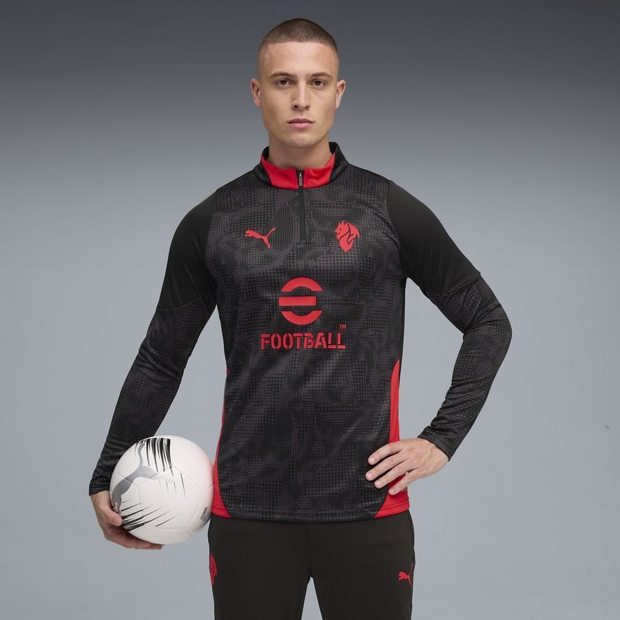 Milan Training Shirt 1/4 Zip - PUMA Black/For All Time Red