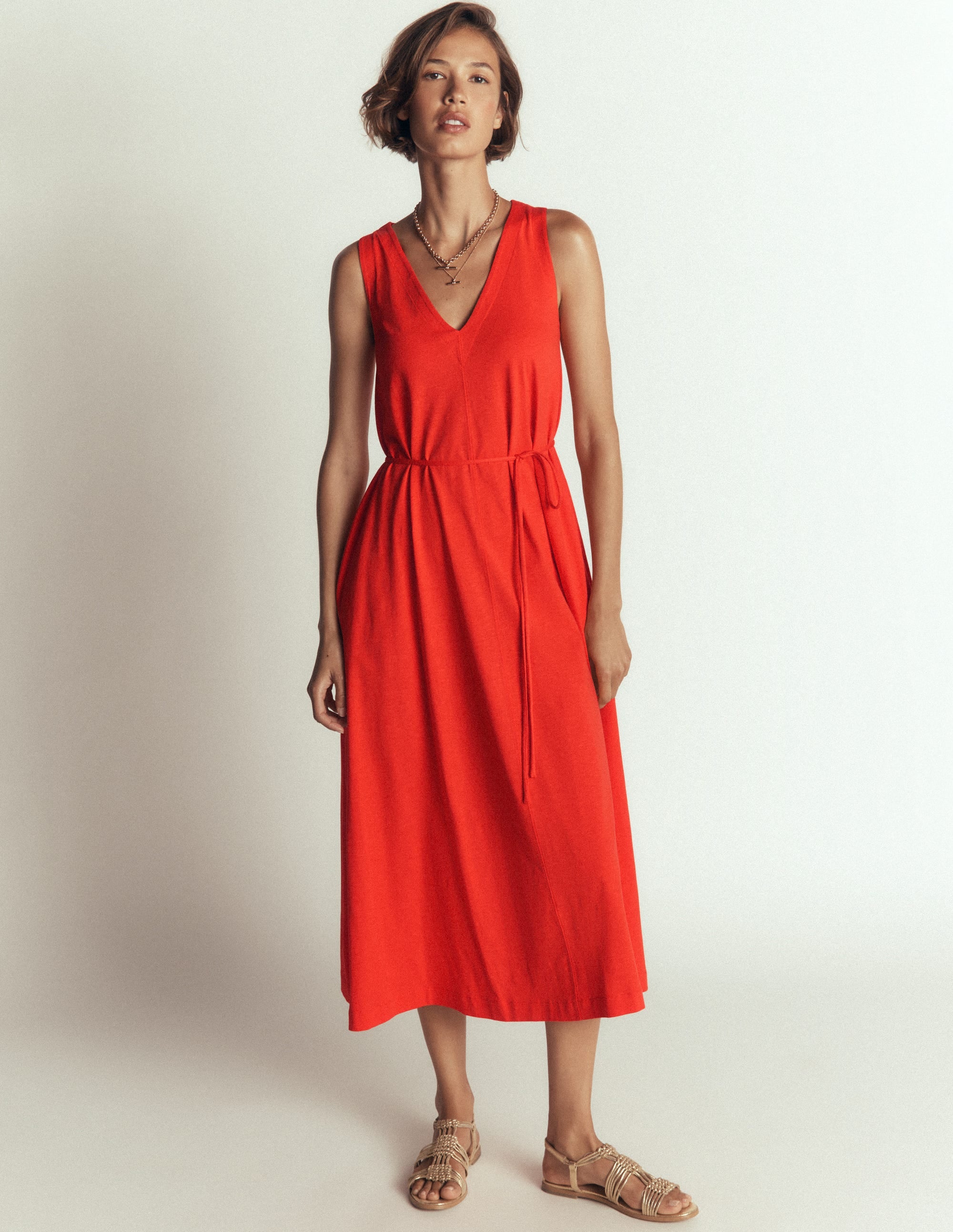 Mia V-neck Jersey Midi Dress