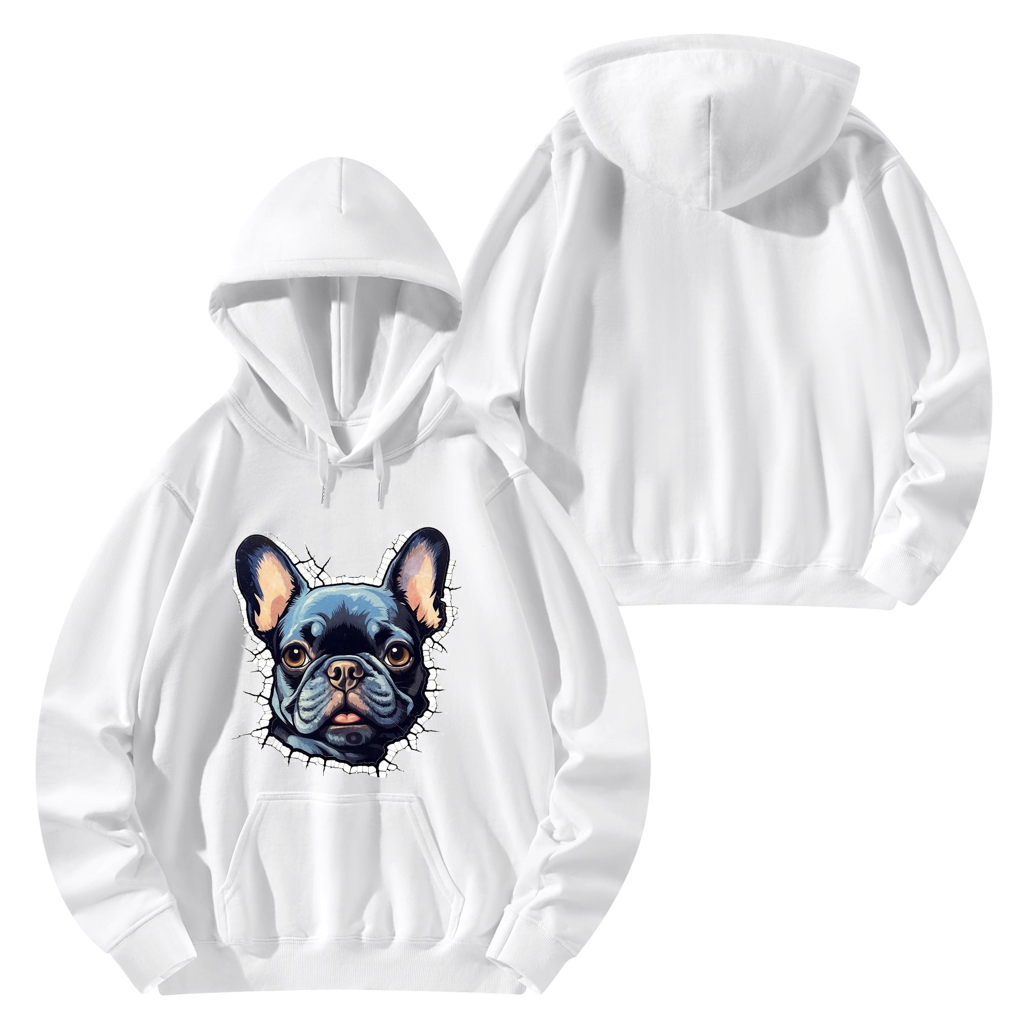- French Bulldog Themed Unisex Cotton Hoodie Frenchie Themed Wear
