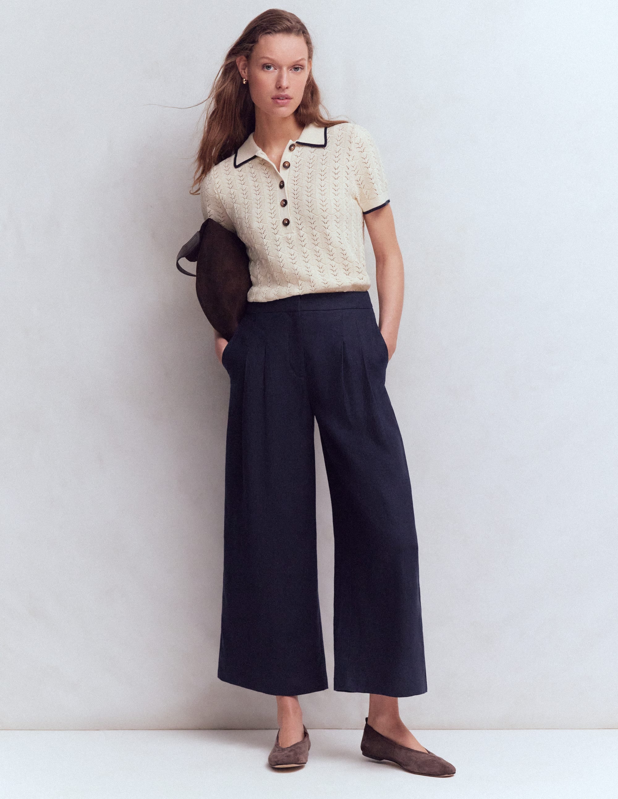 Pleated Linen Culotte
