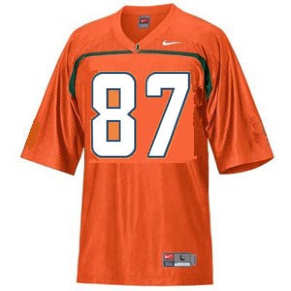Men Miami Hurricanes Orange Men #87 The U Jersey - Key - Fan