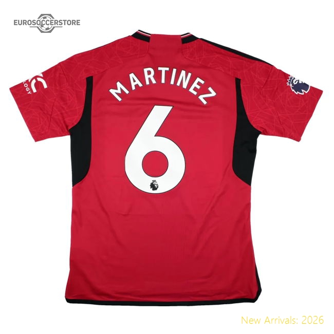 Authentic 2023-2024 Man Utd Home Shirt (l) Martinez #6 (mint)
