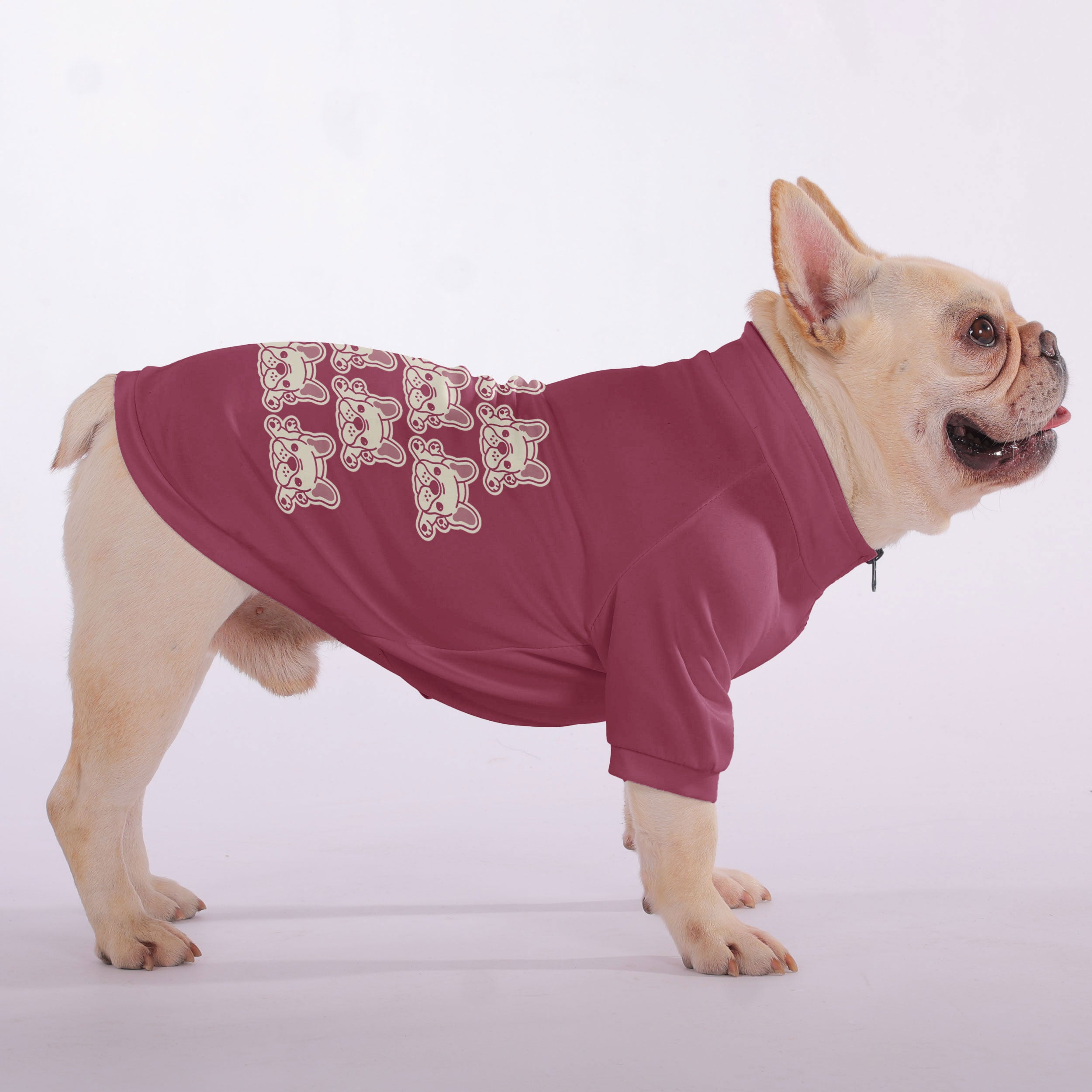 French Bulldog Wilma Snuggly Zip Up Sweatshirt For French Bulldogs Durable Dog Item
