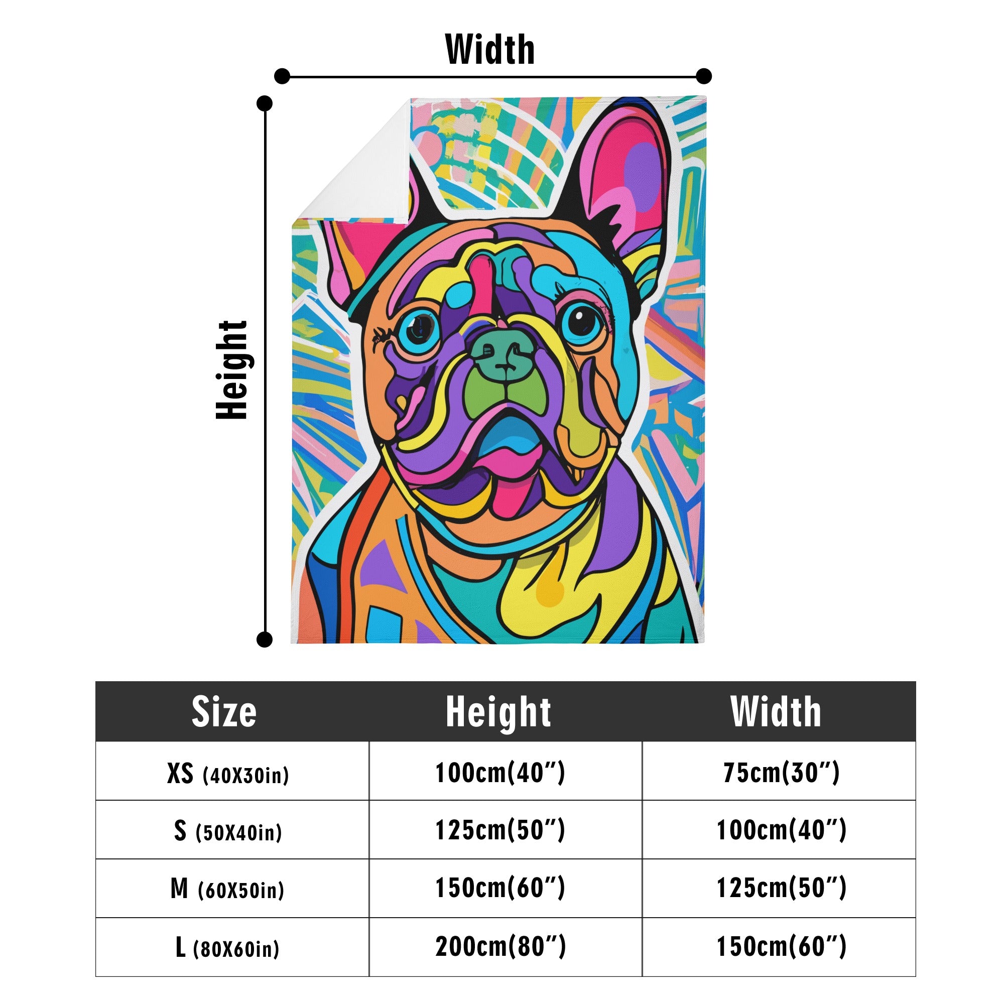 French Bulldog Graffiti Art Blanket Practical Pet Supply