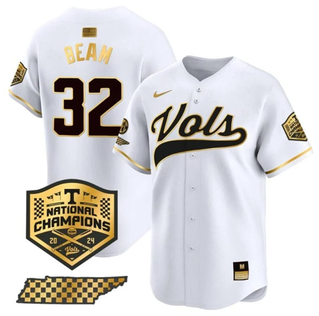 Men's None White 2024 authentic Drew Beam #32 embroidered Jersey