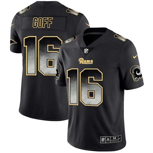 NFL LAR Rams #16 Jared Goff Red Smoke Jersey - Authentic Quality