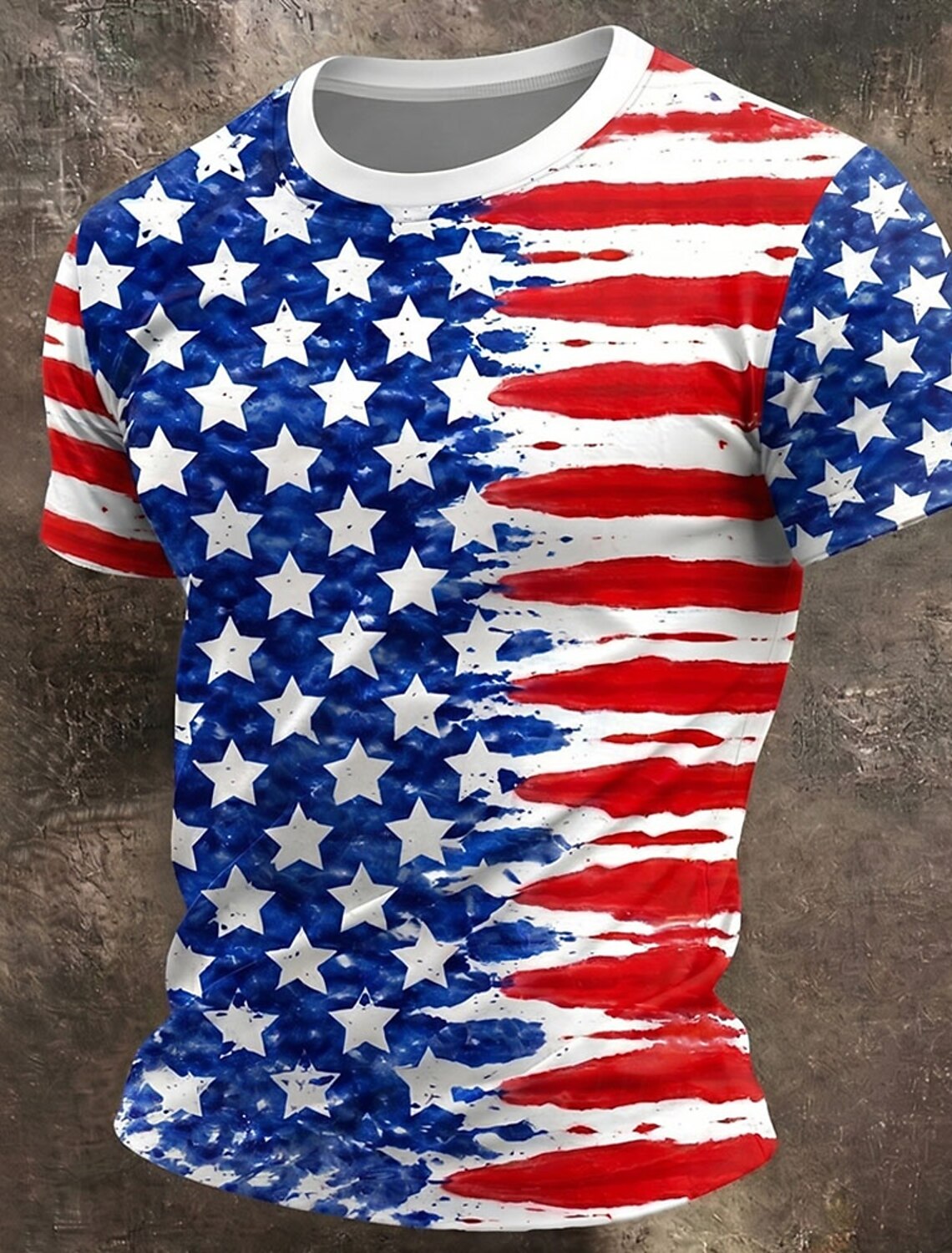 4th of July 2026 250th Men's Solid Color American US Flag T Shirt Short Sleeve T shirt 3D Print Crew Neck Shirt Vintage Retro Patriotic Daily Festival Blue 3# Blue 2# Blue 1# Summer Spring Clothing