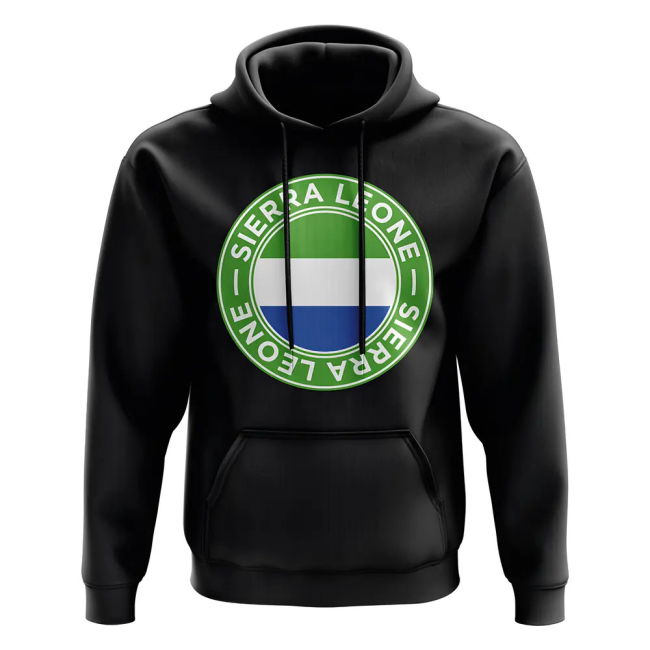 Fan-Favorite Sierra Leone Football Badge Hoodie (Black)