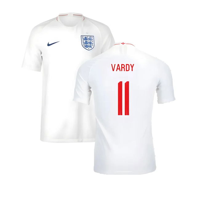 Authentic Replica England Home Fan Jersey for Adults (Vardy 11)