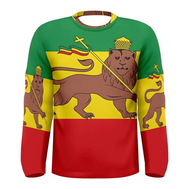 Exclusive-Design Ethiopia Flag Long Sleeve Sublimated Sports Jersey