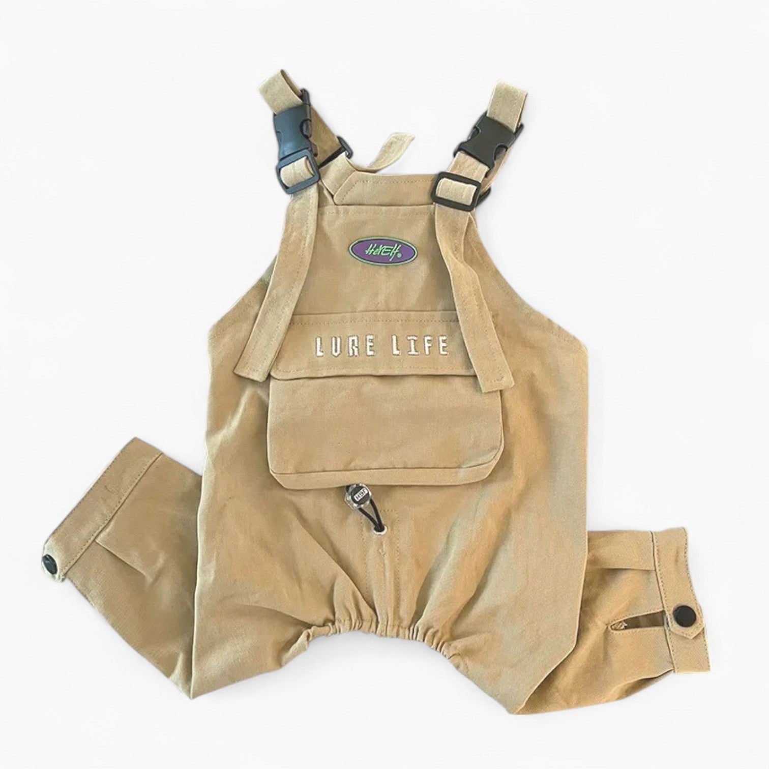Trendy Barkbuilt French Bulldog Overalls – Khaki Utility Dog Jumpsuit...