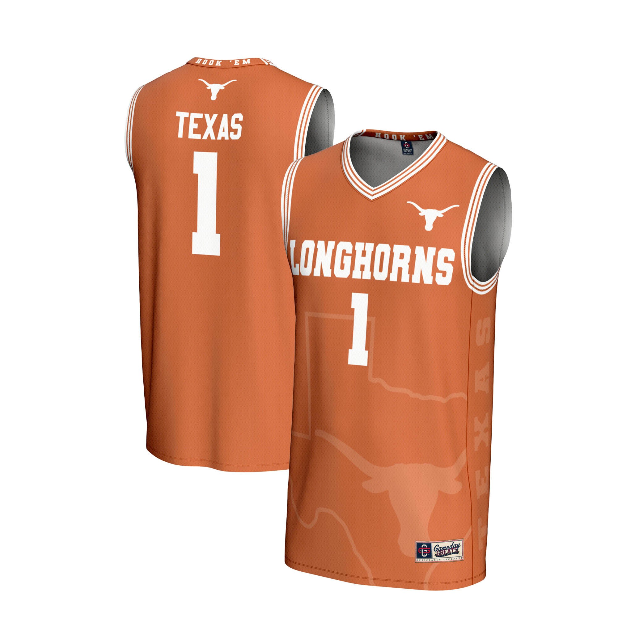 [DDG] Texas Longhorns GameDay Greats Unisex Lightweight Icon Print Basketball Jersey - Texas Orange