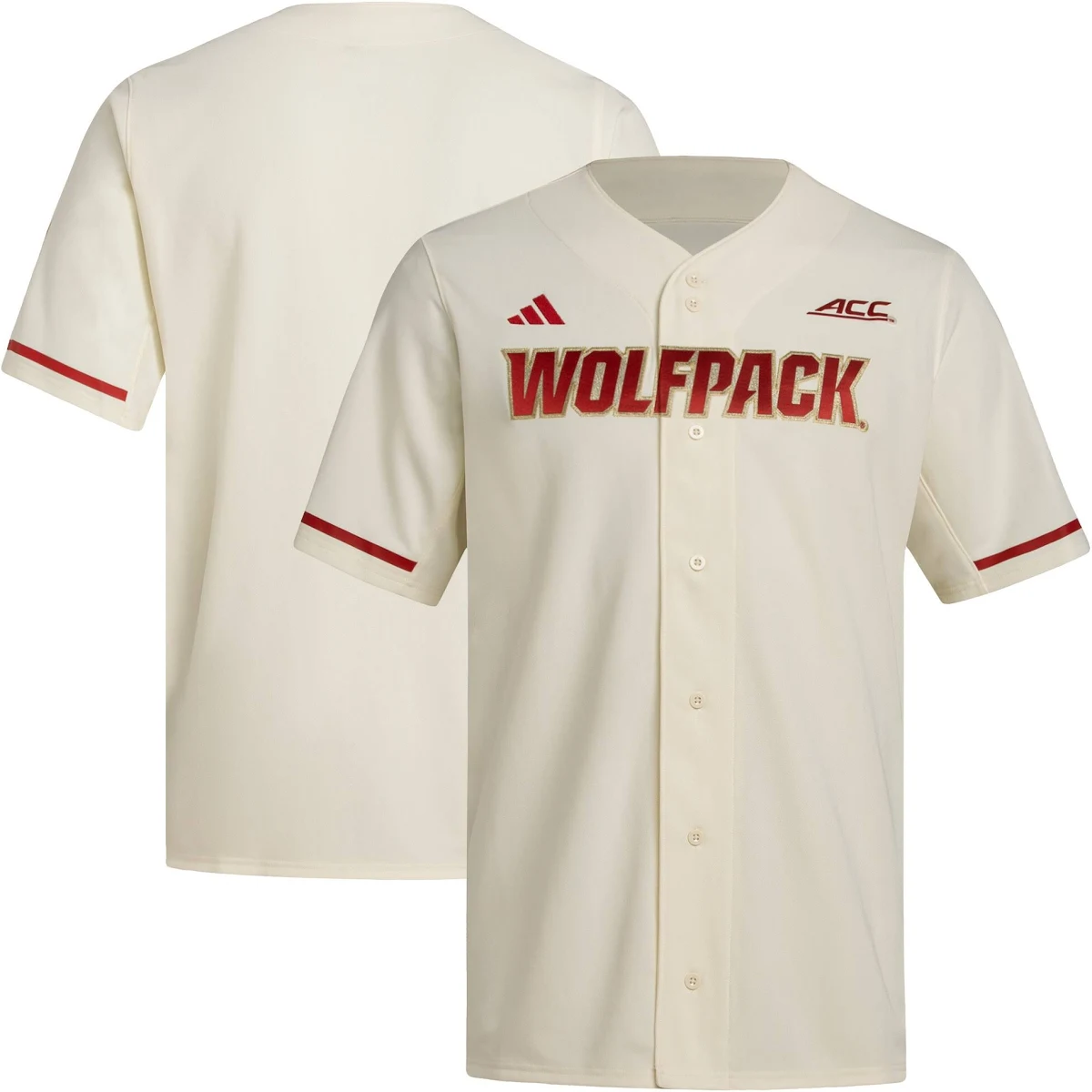 [NJP] NC State Wolfpack Replica Baseball Jersey - Cream