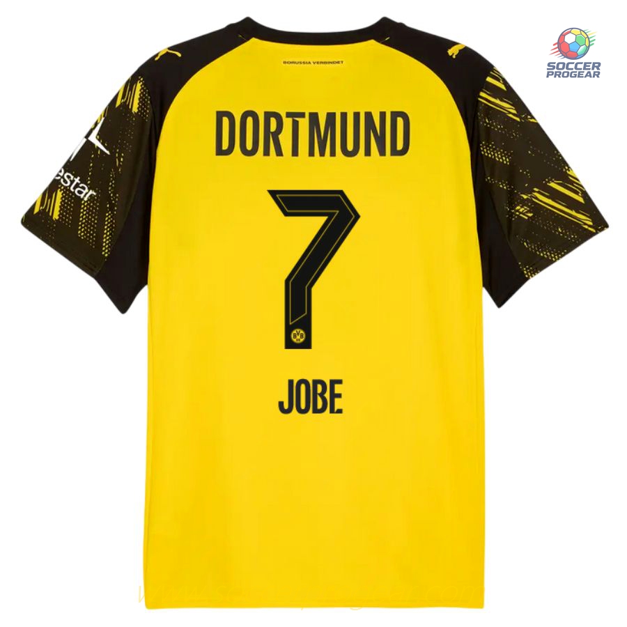 BVB Dortmund Home Soccer Football Kit Children Team Jersey 2025-26 Edition Jobe