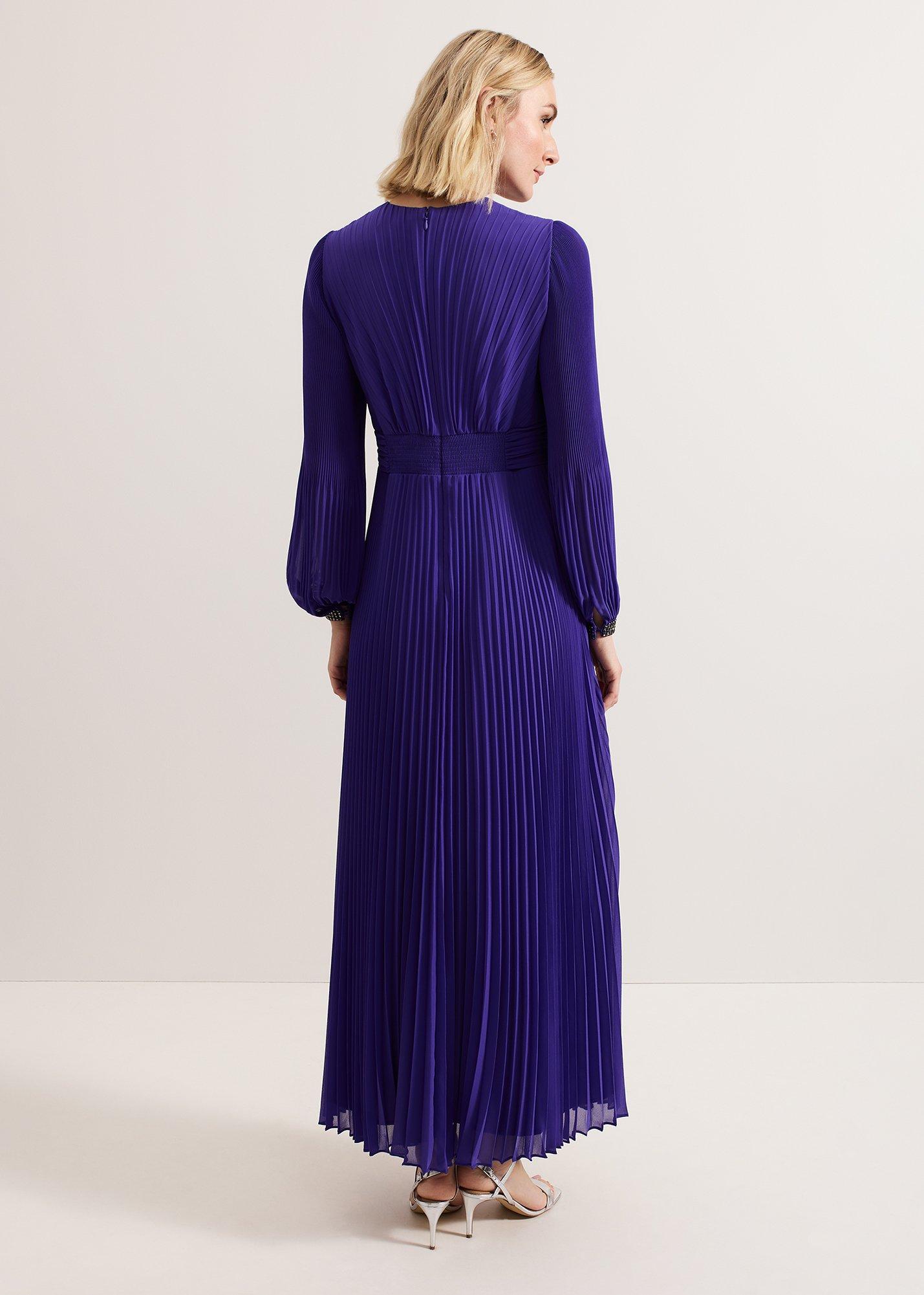 Vila Beaded Pleated Maxi Dress