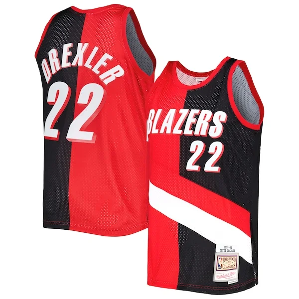 Authentic Clyde Drexler POR NBA Jersey - Red - Licensed Product