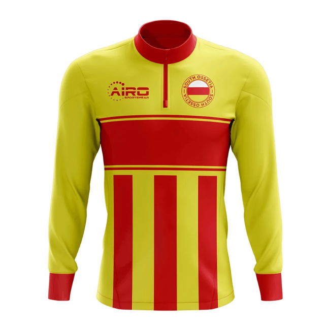 Team South Ossetia Concept Football Half Zip Midlayer Top (Yellow-Red)