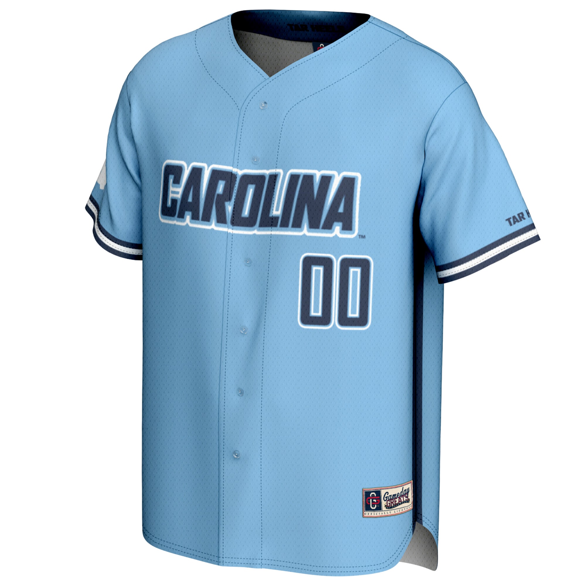 [DDG] North Carolina Tar Heels GameDay Greats Youth NIL Pick-A-Player Baseball Lightweight Jersey - Carolina Blue