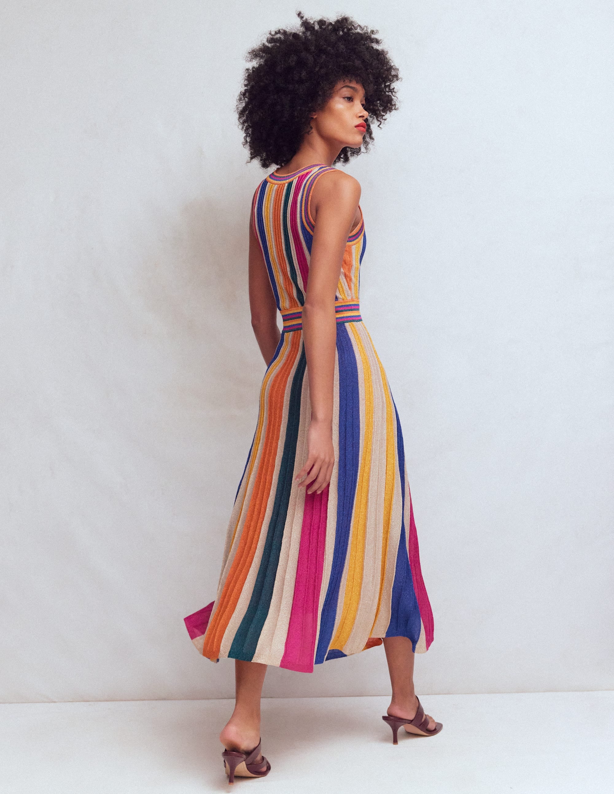 Metallic Multi Stripe Dress