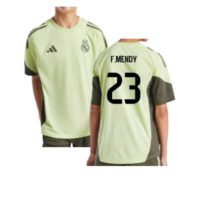 2025-2026 Real Madrid Training Jersey (Almost Lime) - Kids (F.Mendy 23)