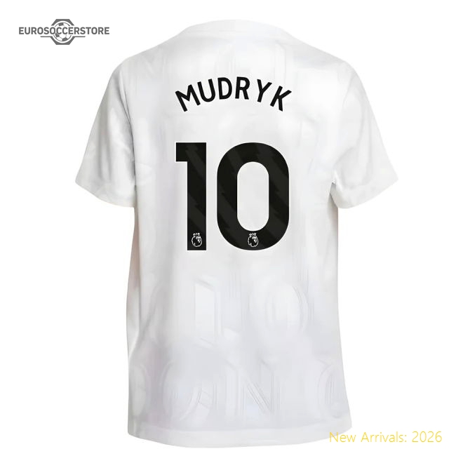 2025-2026 Chelsea Pre-Match Shirt (White) - Kids (Mudryk 10)
